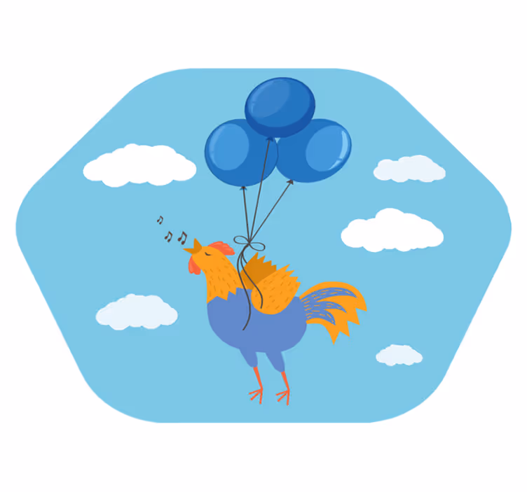 Vinyl Teppich kindlich fröhliche hahn-ballons - TenStickers