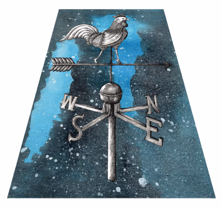 Vinyl Teppich Jugendzimmer wetterfahne hahn - TenStickers