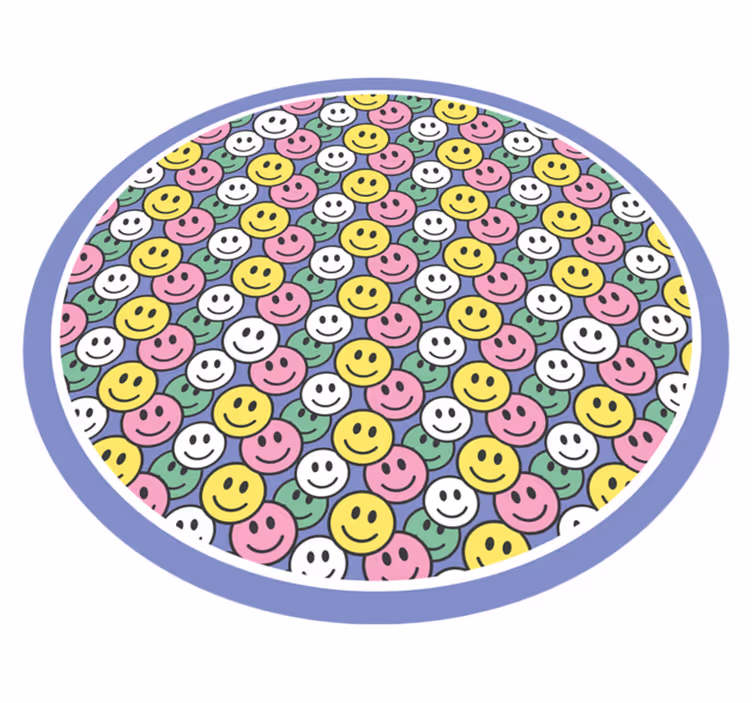 Vinyl Teppich kindlich fröhliche smileys - TenStickers