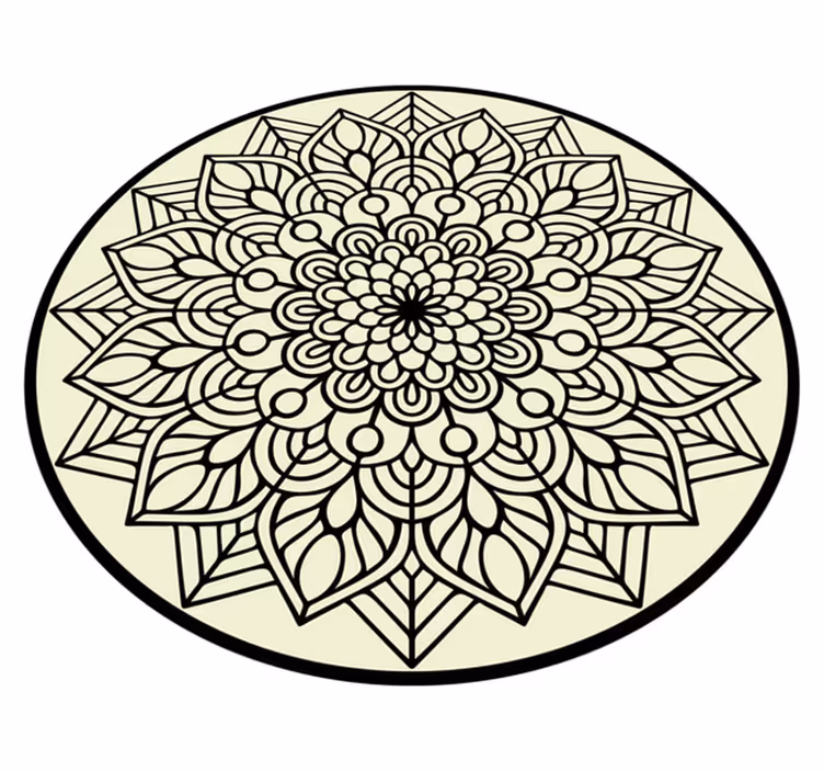 Vinyl Teppich Mandala anmutiges botanisches emblem - TenStickers