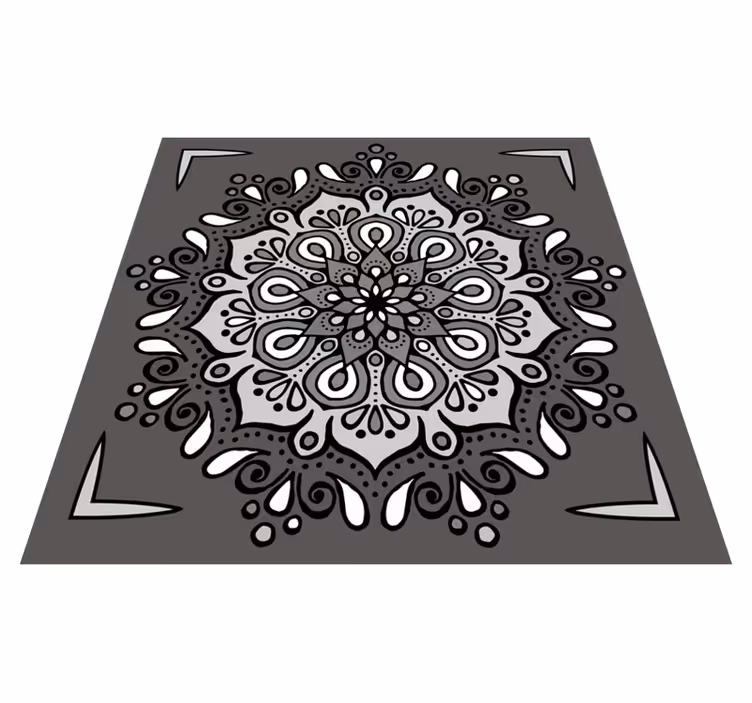 Vinyl Teppich Mandala elegantes motiv auf grau - TenStickers