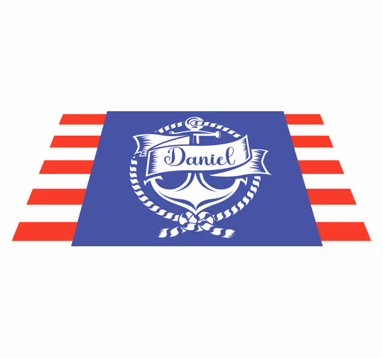 Vinyl Teppich mit Namen nautisches ankerdesign - TenStickers