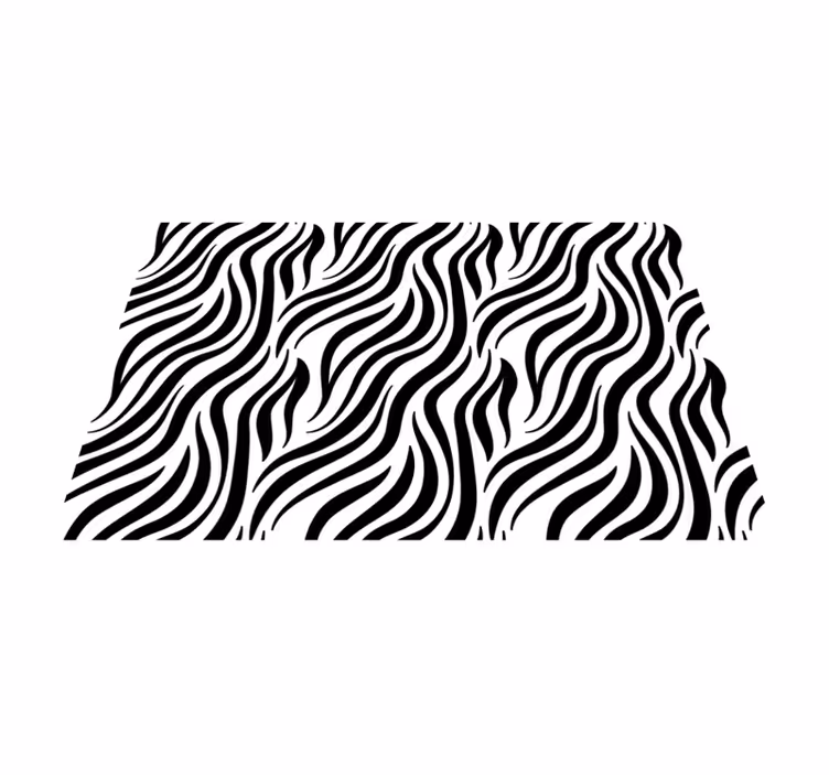 Vinyl Teppich Tiermuster wellenförmige schwarze linien - TenStickers