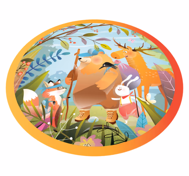 Vinyl Teppich Kinderzimmer treffen der waldfreunde - TenStickers