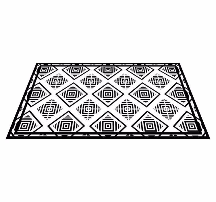 Vinyl Teppich geometrisch monochrome motive - TenStickers