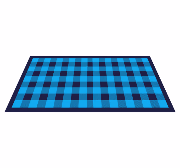 Vinyl Teppich geometrisch azurblaues karomuster - TenStickers