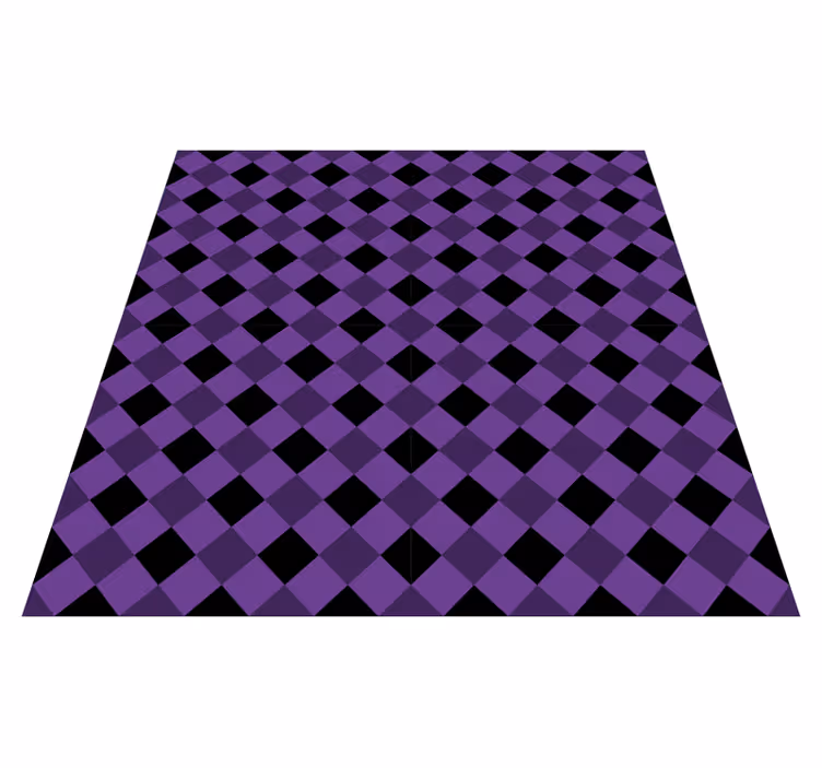 Vinyl Teppich geometrisch lila schachbrettmuster - TenStickers