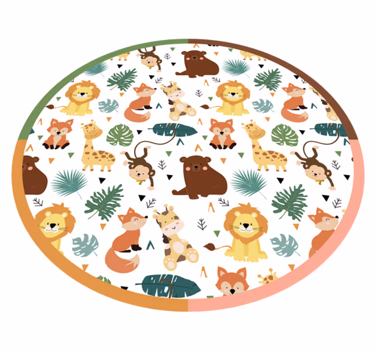 Vinyl Teppich Tiere bunte dschungelfreunde - TenStickers