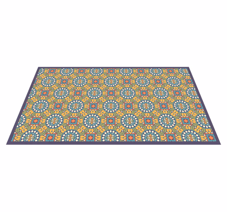 Vinyl teppich mosaik bunte gelbe komposition - TenStickers
