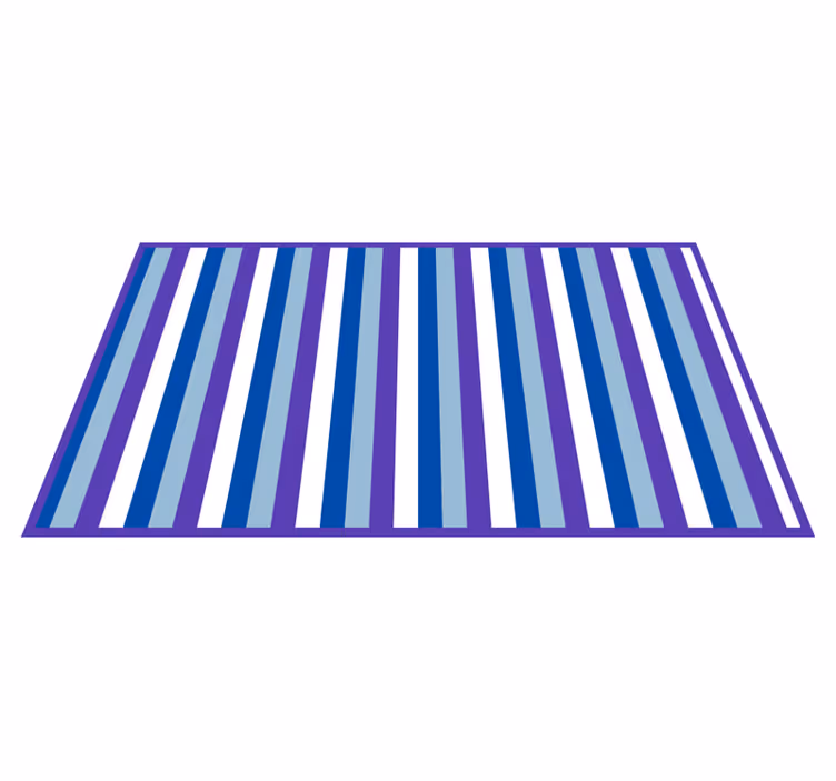 Vinyl Teppich gestreift leuchtend blaues muster - TenStickers