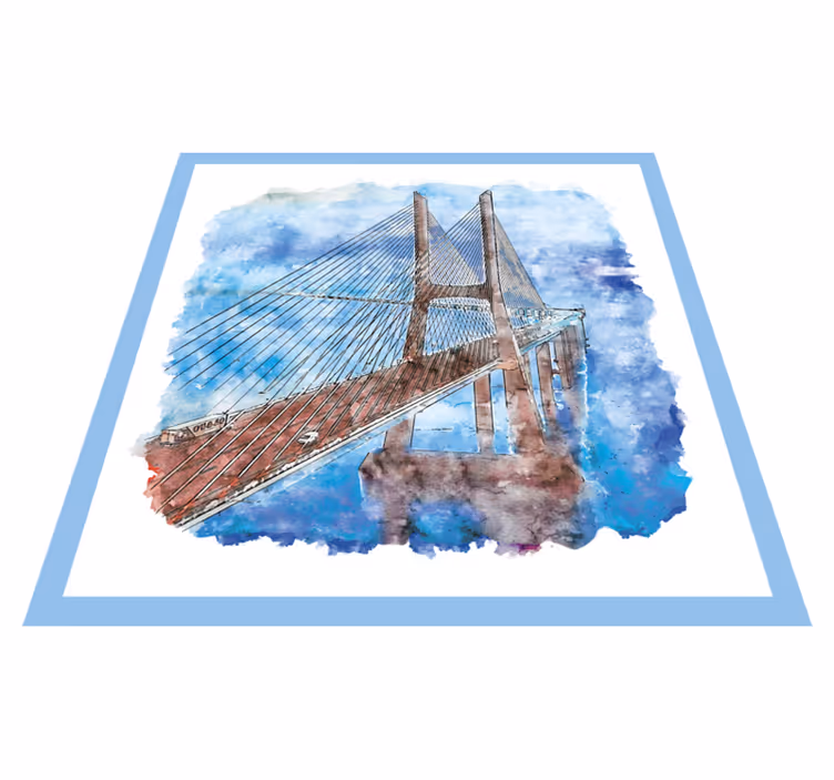 Vinyl Teppich Badezimmer hängebrücke kunstwerk - TenStickers