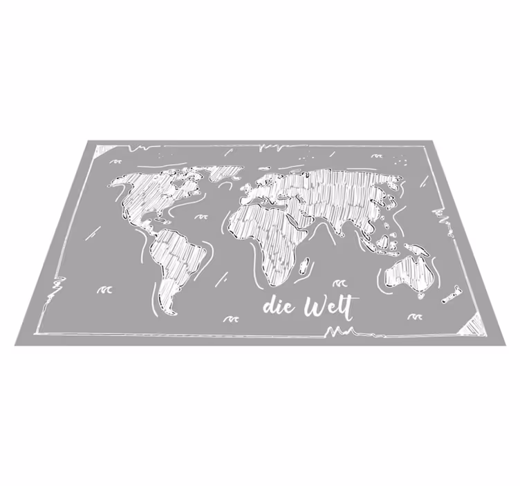 Vinyl Teppich Weltkarte umrisskarte der Welt - TenStickers