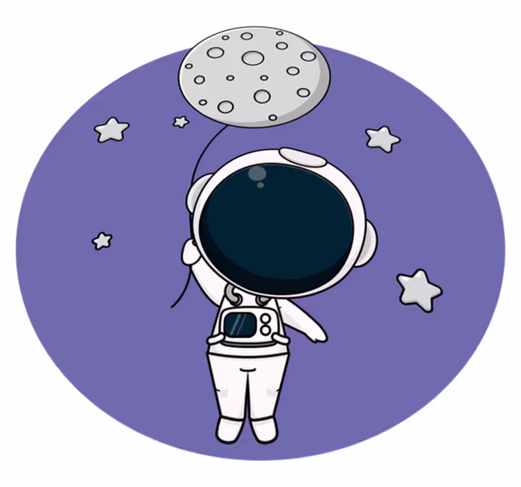 Vinyl Teppich kindlich astronaut mit ballon - TenStickers