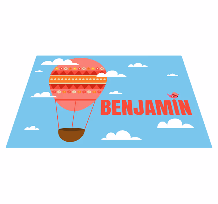 Vinyl Teppich kindlich roter luftballon mit namen - TenStickers