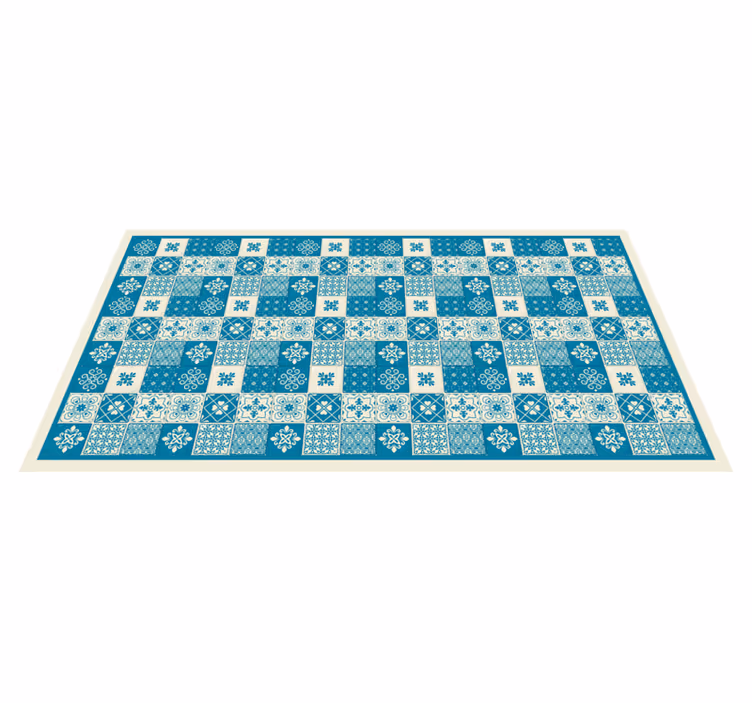 Vinyl Teppich Fliesenoptik gemustertes blaues mosaik - TenStickers