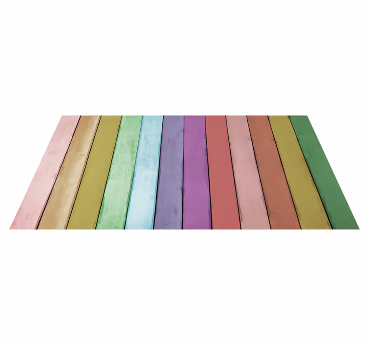 Vinylteppich Holzoptik lebendige regenbogenlinien - TenStickers
