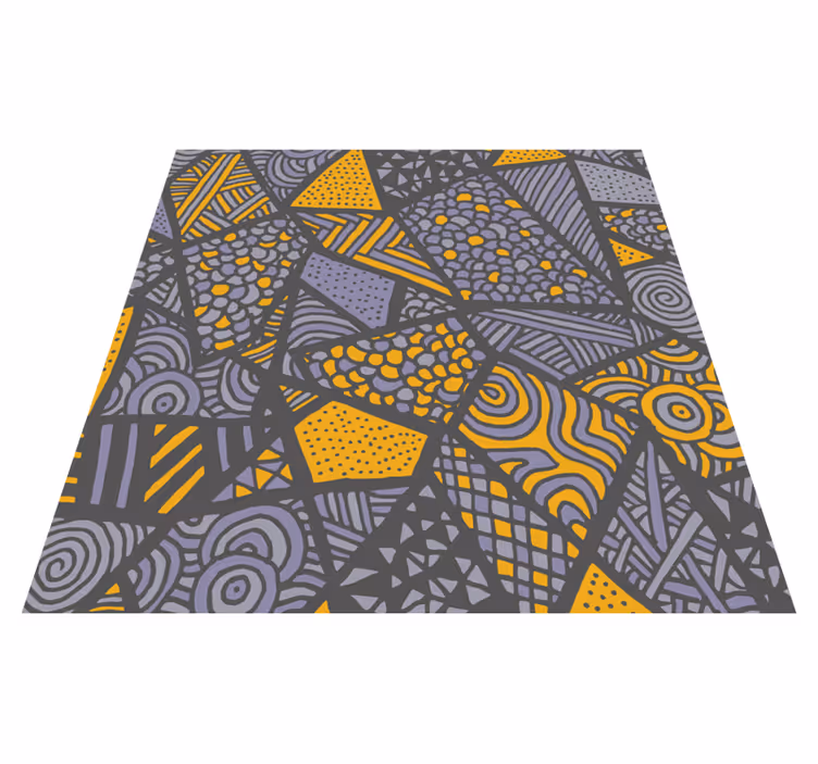 Vinyl Teppich geometrisch dynamische graue formen - TenStickers