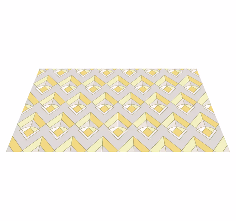 Vinyl Teppich geometrisch gelbes und graues muster - TenStickers