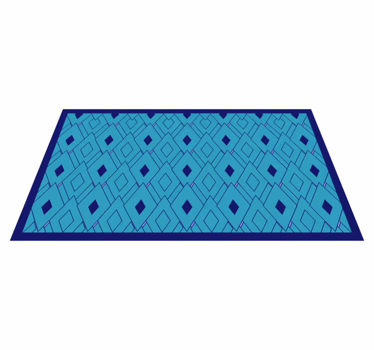 Vinyl Teppich geometrisch blaue diamantelemente - TenStickers
