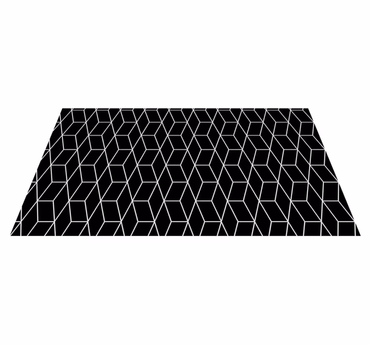 Vinyl Teppich geometrisch schwarzes sechseckiges muster - TenStickers