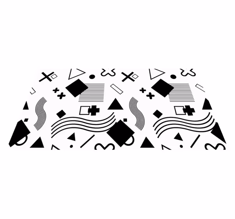 Vinyl Teppich geometrisch schwarze muster - TenStickers