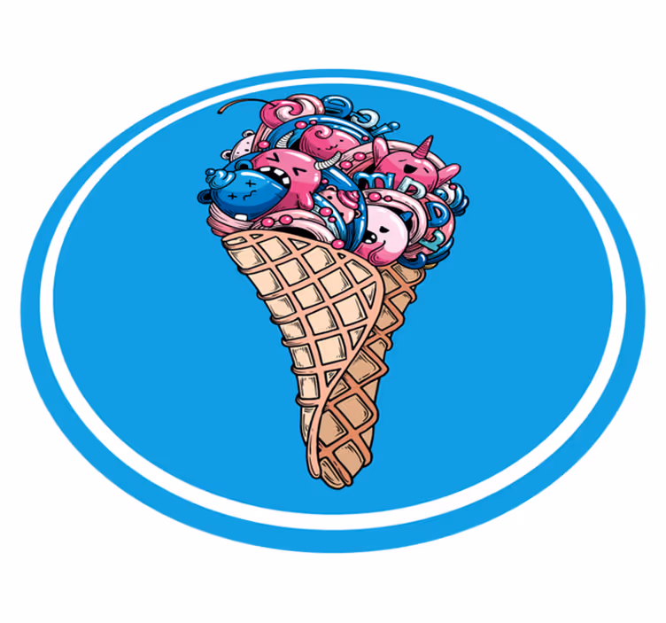 Vinyl Teppich rund eisgenuss - TenStickers