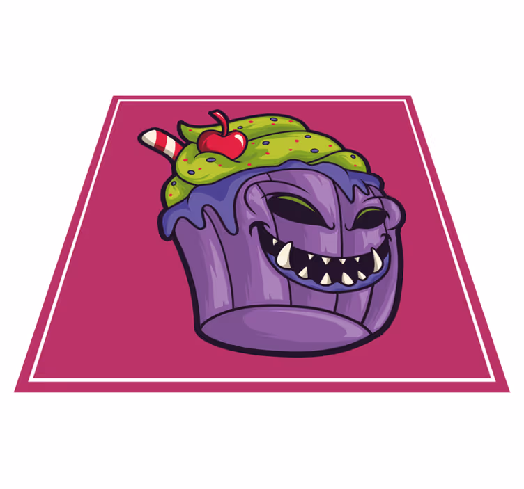 Vinyl Teppich Jugendzimmer gefräßiges cupcake-monster - TenStickers