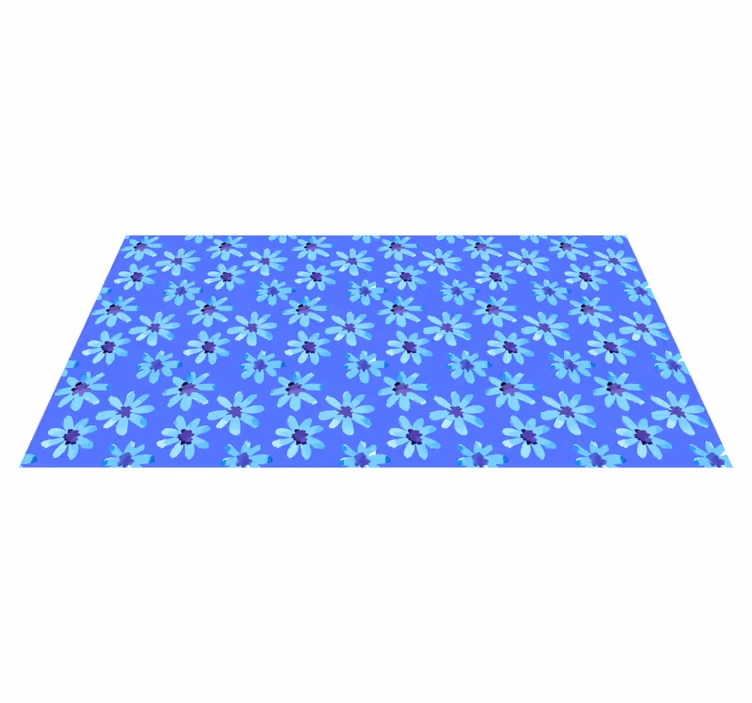 Vinyl Teppich Blumen azurblaues blütenemblem - TenStickers