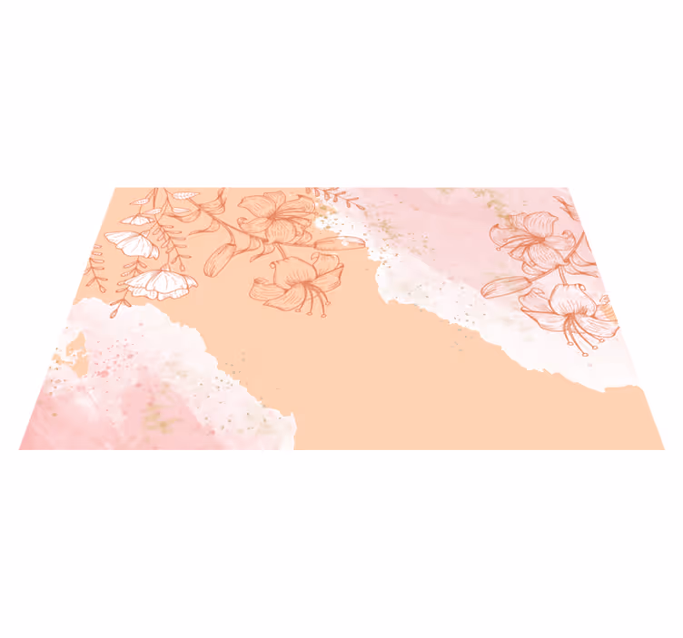 Vinyl Teppich Natur floral abstrakt erröten - TenStickers