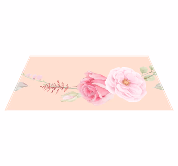 Vinyl teppich blumen in zartem rosa - TenStickers