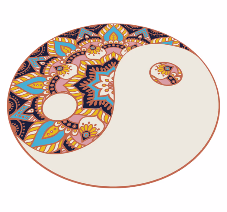 Vinyl Teppich Mandala yin-yang-motiv - TenStickers