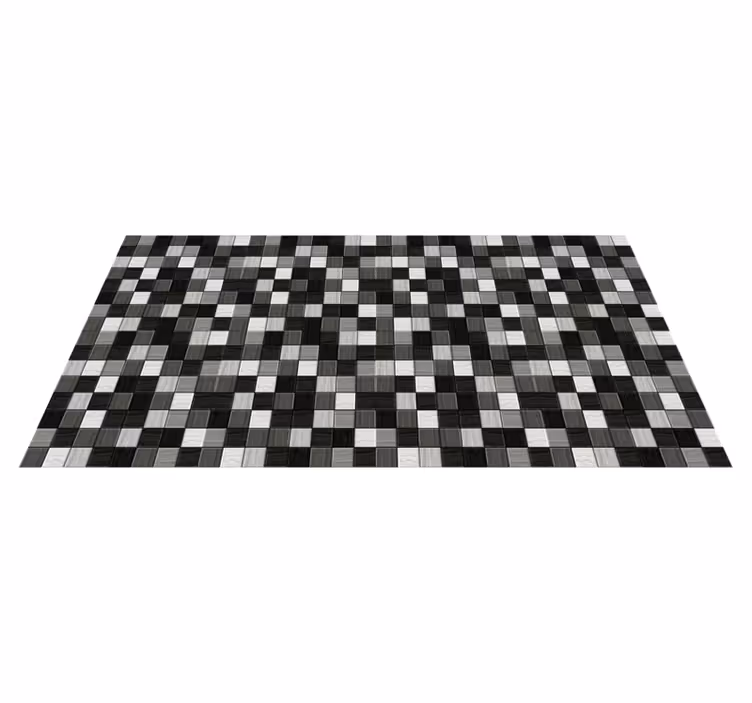 Vinyl Teppich Badezimmer graue schattenquadrate - TenStickers