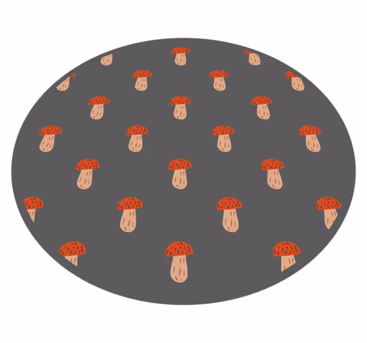 Vinyl Teppich Küche pilz gemustert rund - TenStickers