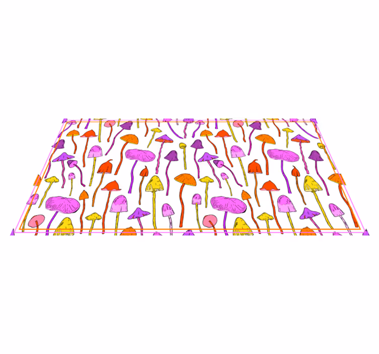 Vinyl Teppich Natur bunte pilzillustrationen - TenStickers