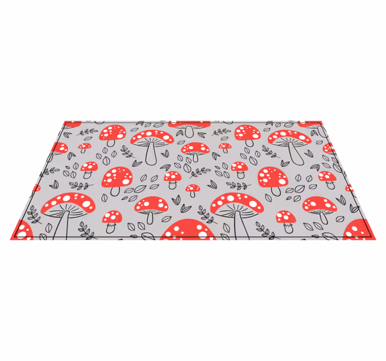 Vinyl teppich natur mit rotem pilzmuster - TenStickers