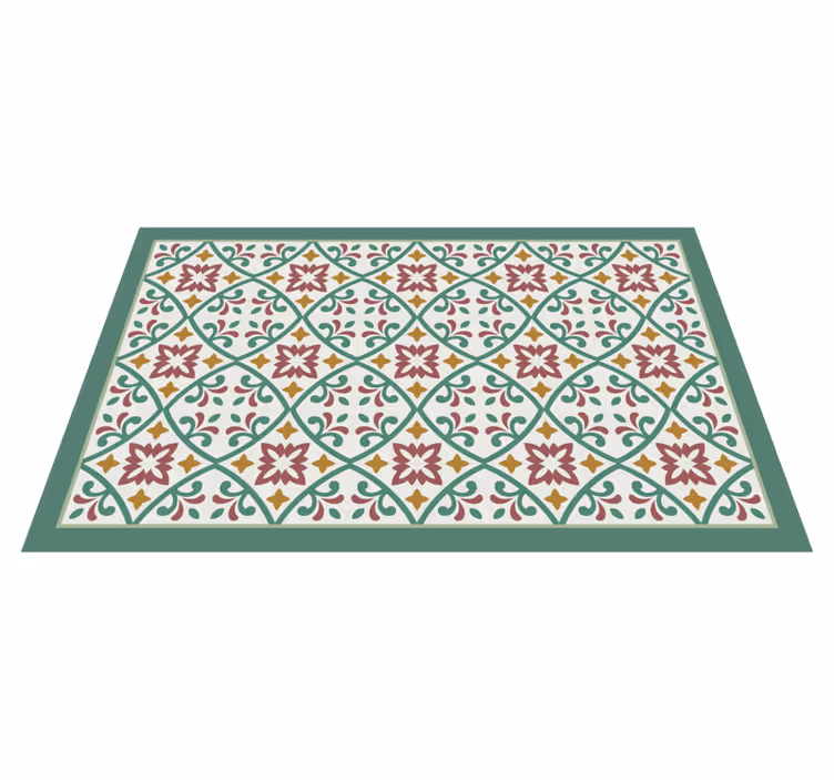 Vinyl Teppich Küche elegantes blumenmosaik - TenStickers