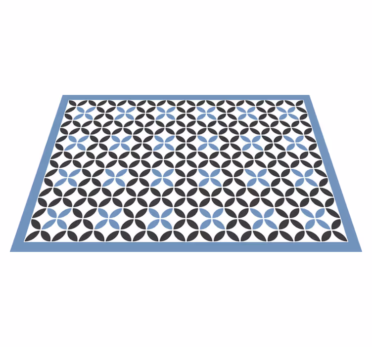 Vinyl teppich geometrisch mit blauem kreismuster - TenStickers