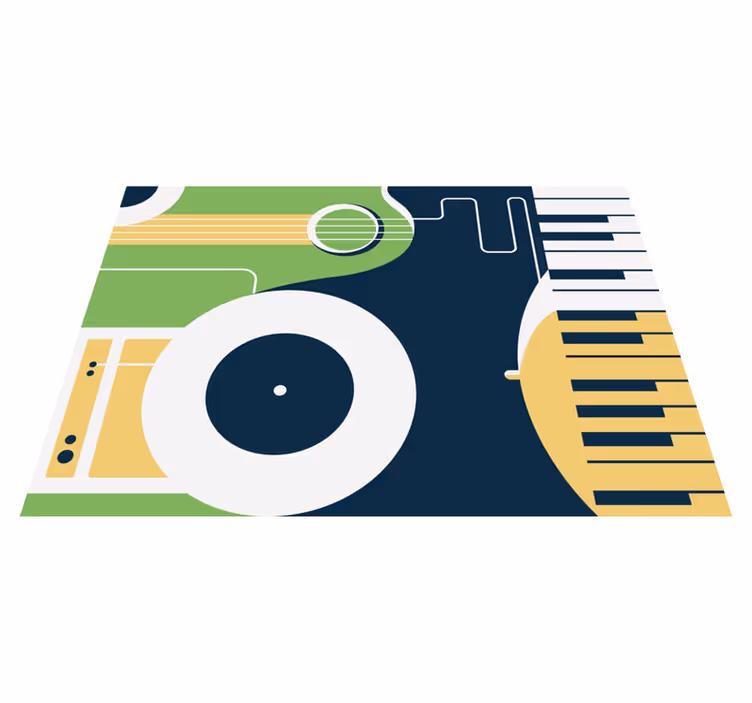 Vinyl Teppich rechteckig musikinstrumentenmotiv - TenStickers