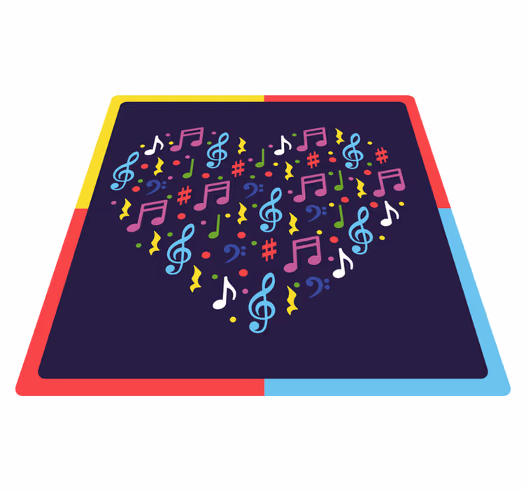 Vinyl Teppich Jugendzimmer musiknoten herz - TenStickers