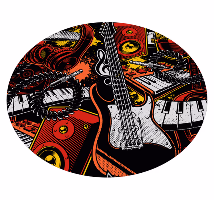 Vinyl teppich kindlich instrumente chaos - TenStickers