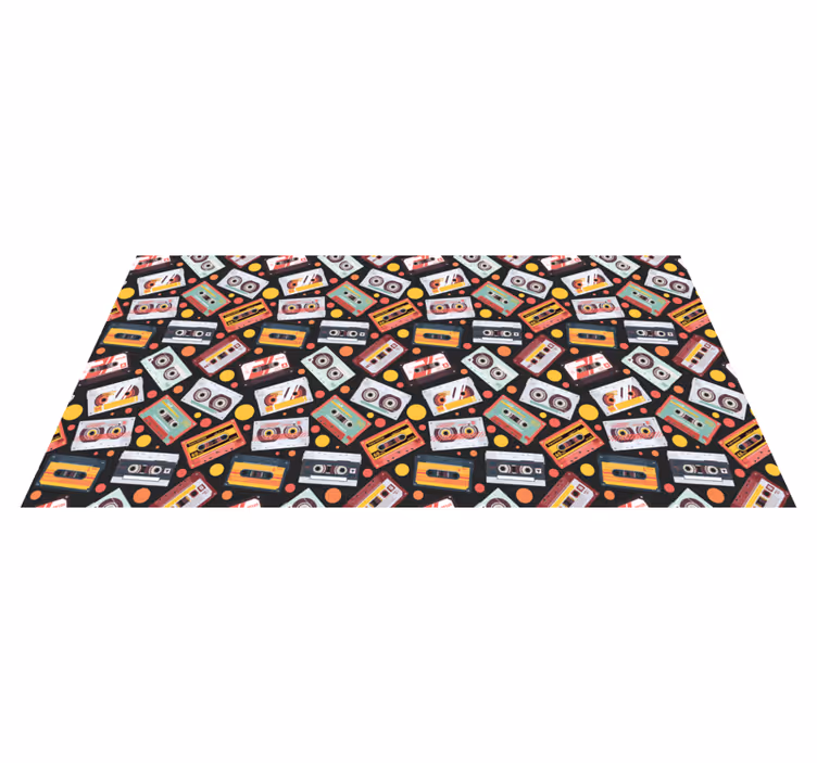 Vinyl teppich kindlich mit vintage audio kassetten - TenStickers