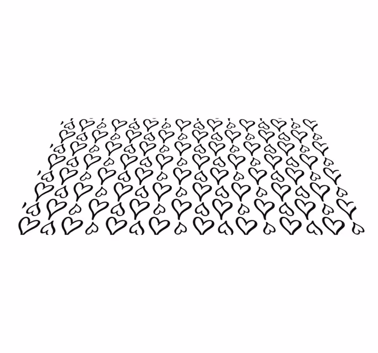 Vinyl teppich textur mit schwarzem herzmuster - TenStickers