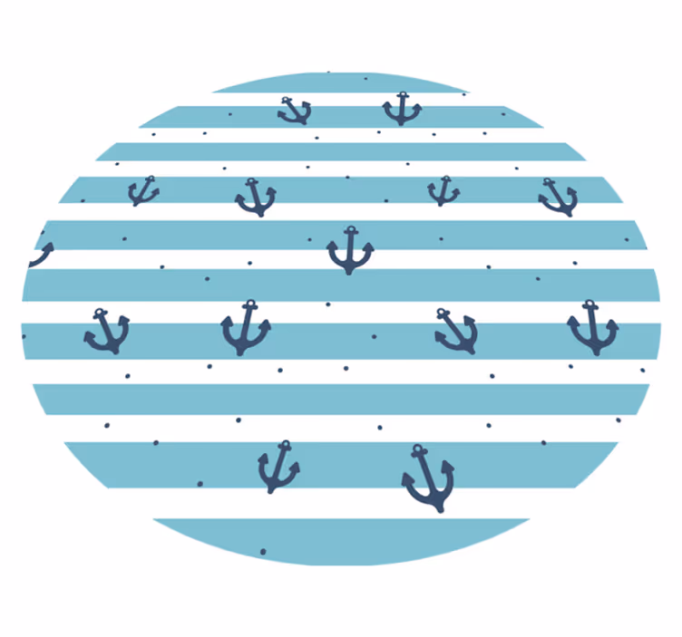 Vinyl Teppich Badezimmer blaue maritime streifen - TenStickers