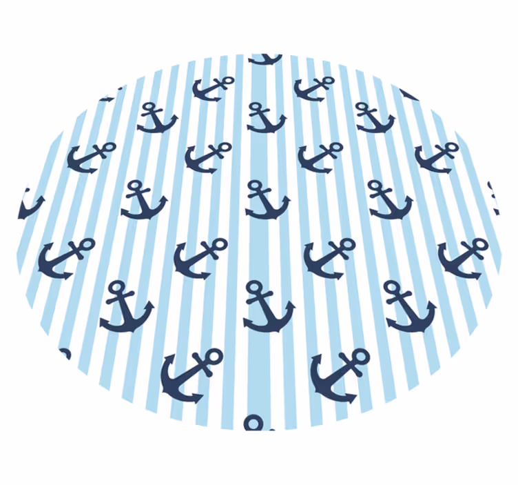 Vinyl teppich kindlich mit maritimem ankerdesign - TenStickers