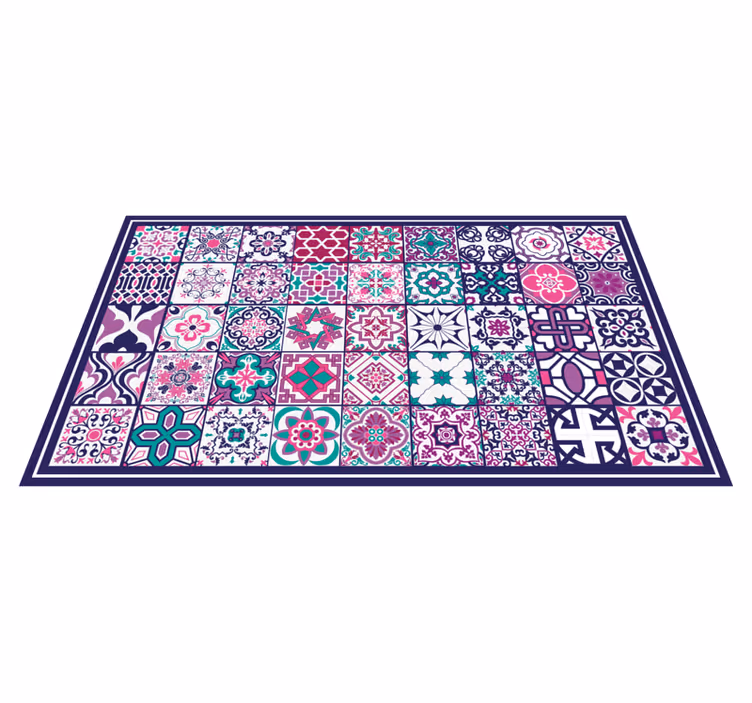 Vinyl Teppich Fliesenoptik bunte fliesenmuster - TenStickers