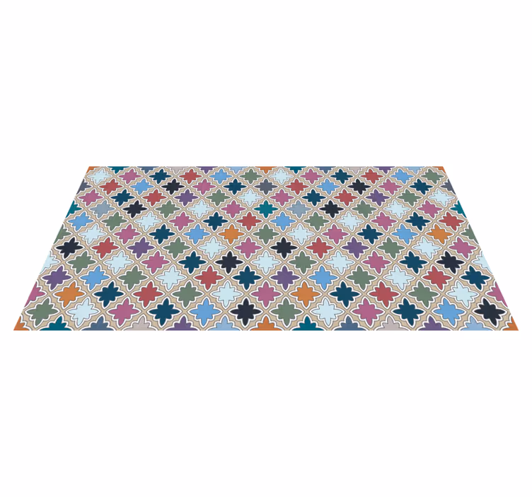 Vinyl Teppich Mosaik lebendige blumenkomposition - TenStickers
