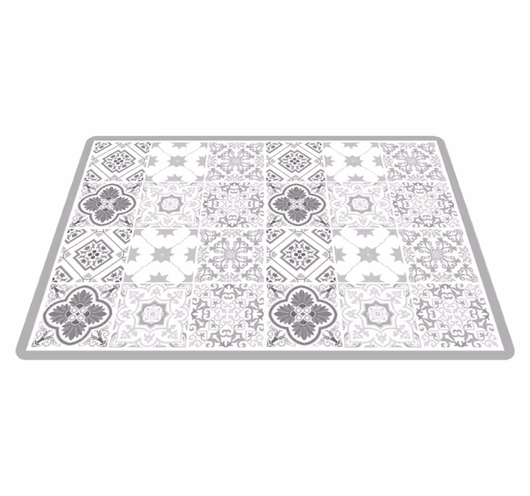 Marokkanischer grauer farbton Vinyl teppich Badezimmer - TenStickers