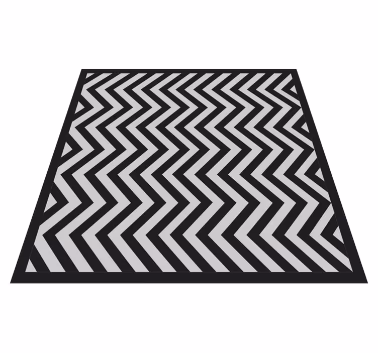 Vinyl teppich geometrisch schwarz grau zickzack - TenStickers