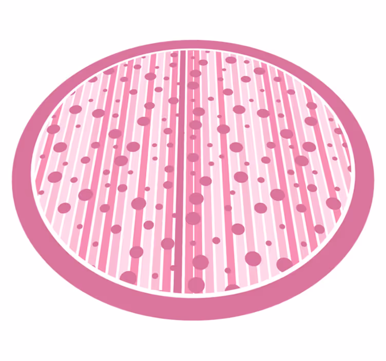 Vinyl teppich baby mit pink gestreiften punkten - TenStickers