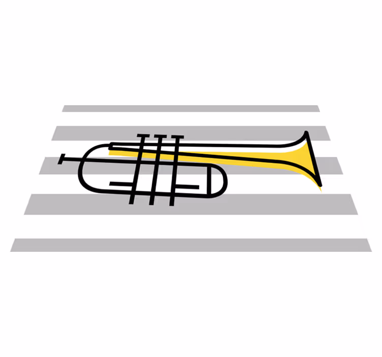 Vinyl Teppich gestreift stilvolle trompetenillustration - TenStickers